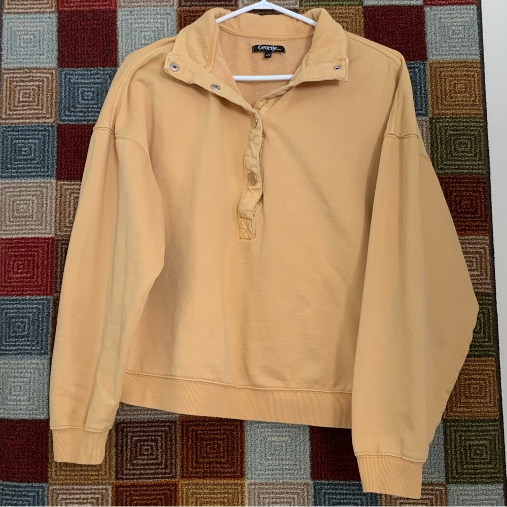George Yellow button fixture quarter zip sweater